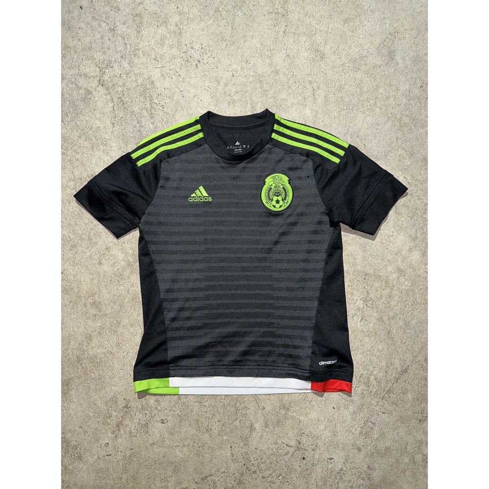 Adidas Boys Size L Soccer Jersey Mexico International Club‎ Black Red White 2015